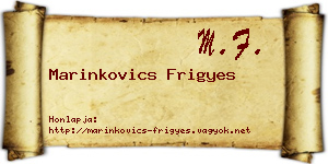 Marinkovics Frigyes névjegykártya